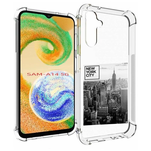 Чехол MyPads черно белый Нью-Йорк для Samsung Galaxy A14 4G/ 5G задняя-панель-накладка-бампер