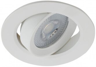 Точечный светильник встраиваемый светодиодный ЭРА (LED) круглый поворотный 5Вт 3000К 325Лм, Б0037036, белый