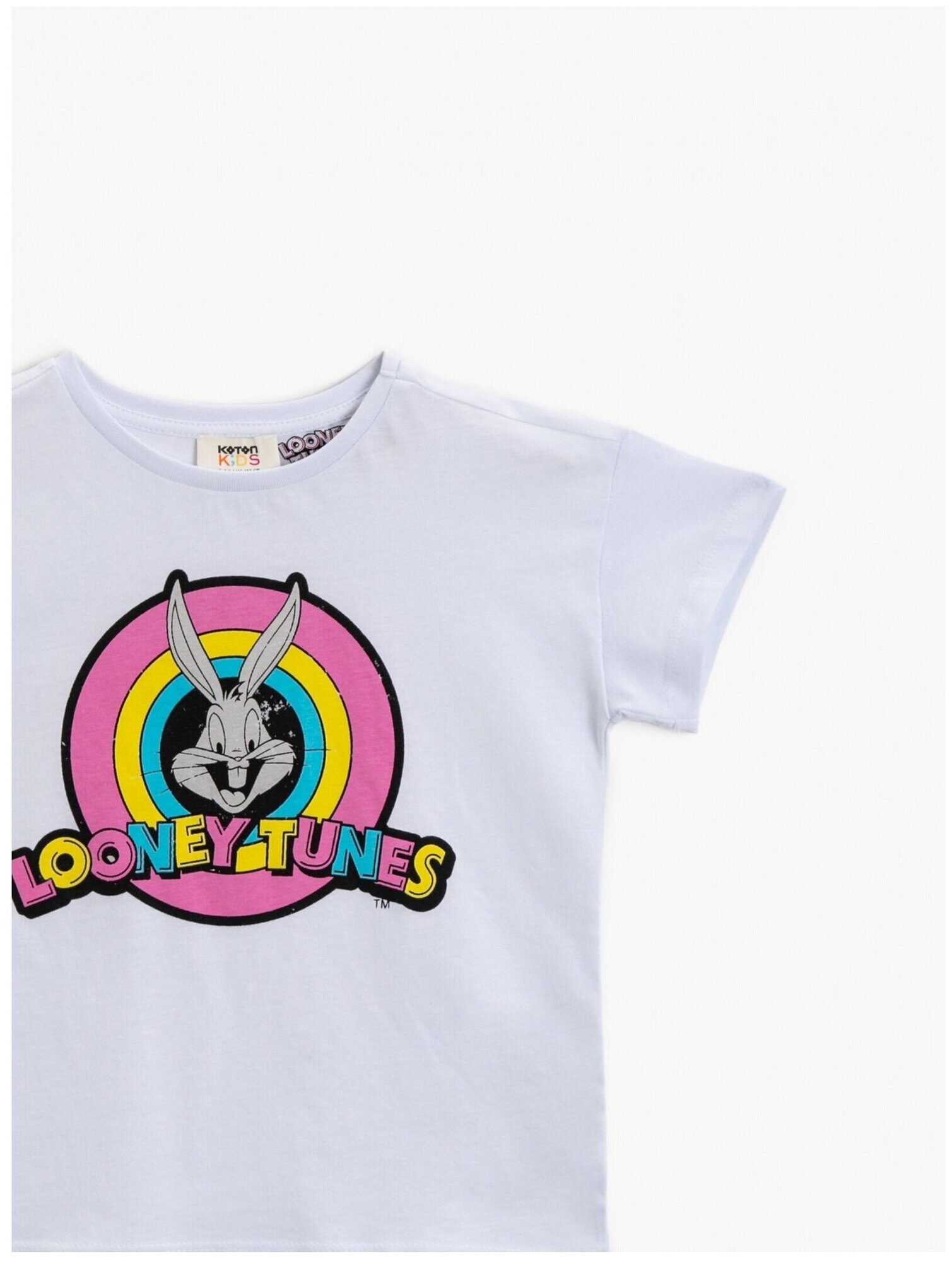 Футболка KOTON, размер 7-8 ЛЕТ (122-128), white — фото 1