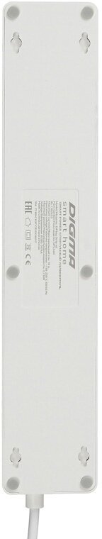 Сетевой фильтр дистанционное вкл/выкл приборов Digma DiPlug Strip 40 белый - фотография № 5