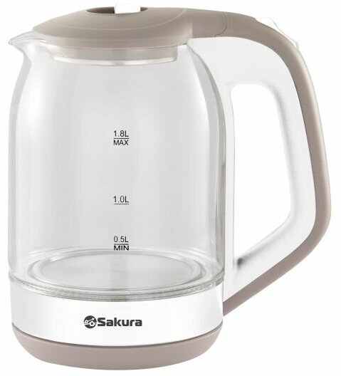 фото Чайник SAKURA SA-2736WG 1,8л, стекл. корпус, точечная подсветка