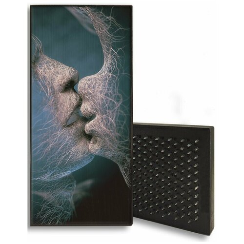 фото Доска садху для йоги с гвоздями, уф печать эзотерика - 1284 шаг 10мм woodart