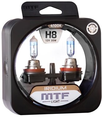 Галогеновые лампы MTF light Iridium 4100K H8 (2 лампы)