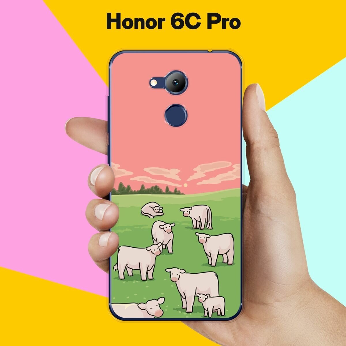 Силиконовый чехол на Honor 6C Pro Овечки / для Хонор 6Ц Про