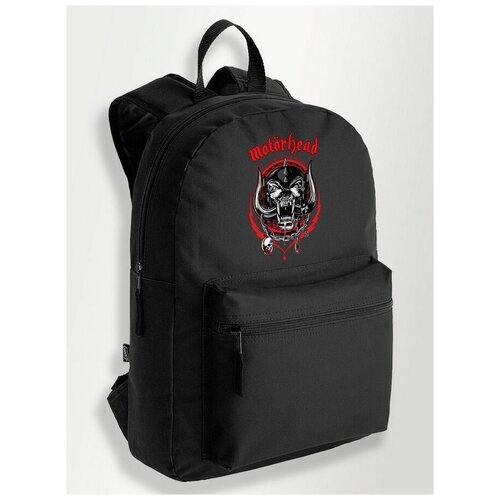 Черный школьный рюкзак с DTF печатью Музыка Motorhead (Хэви метал, Rock, Метал ) - 1067