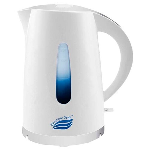 Чайник Великие реки Томь-1, белый чайник электрический великие реки томь 1 белый т синий 1 7 л пластик 1850 вт