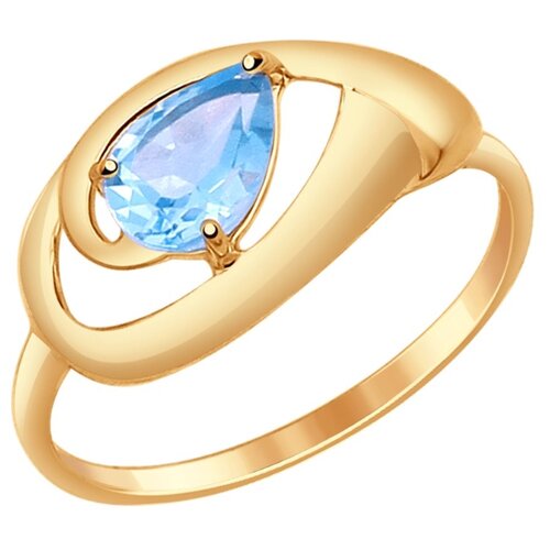 фото Sokolov кольцо из золота с голубым топазом 714637, размер 18.5