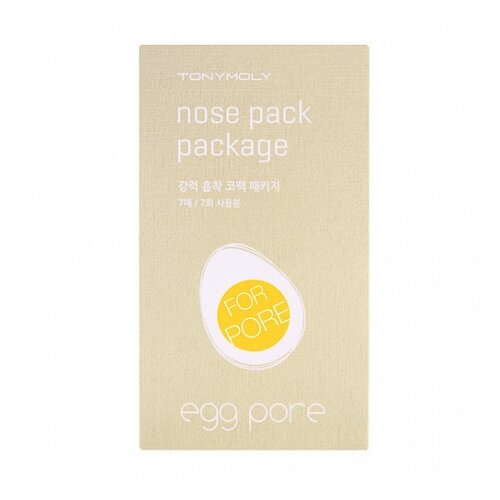 TONY MOLY Очищающие полоски от черных точек Egg Pore Nose Strip, 7 шт. / Полоски для носа / Корея