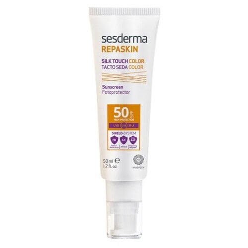 Средство солнцезащитное тонирующее с нежностью шелка для лица Sesderma Repaskin SPF 50, 50 мл