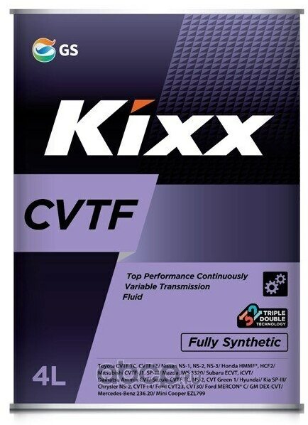 Масло трансмиссионное kixx cvtf синтетическое 4 л l251944te1