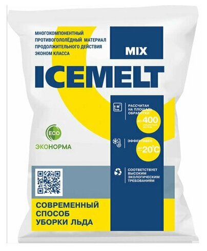 Реагент антигололедный 25 кг, ICEMELT Mix, до -20С, хлористый натрий, мешок - фотография № 4