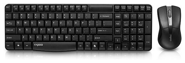 Клавиатура + мышь Rapoo X1800S клав: черный мышь: черный USB беспроводная