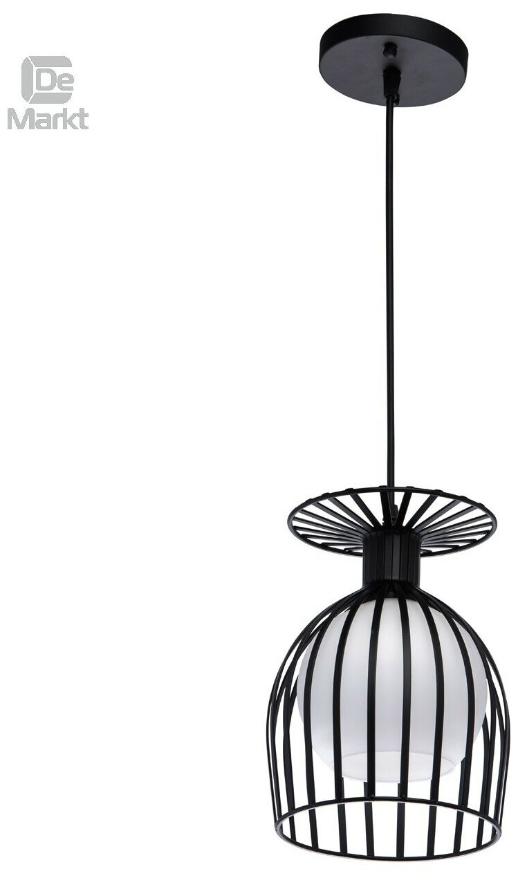 Светильник подвесной De Markt Лоск 354018401, E27, кол-во ламп:1шт, Черный