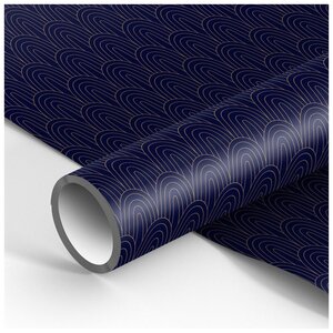 Упаковочная бумага глянцевая 70*100см, MESHU "Dark blue", 90г/м2