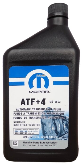 Купить Трансмиссионное масло Mopar ATF+4 0.9 л по низкой цене с доставкой из Яндекс.Маркета (бывший Беру)