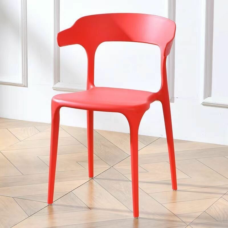 Новый дизайн Стулья пластиковые NORDIC-S штабелируемые для дома, кафе, ресторана (ярко красный цвет)