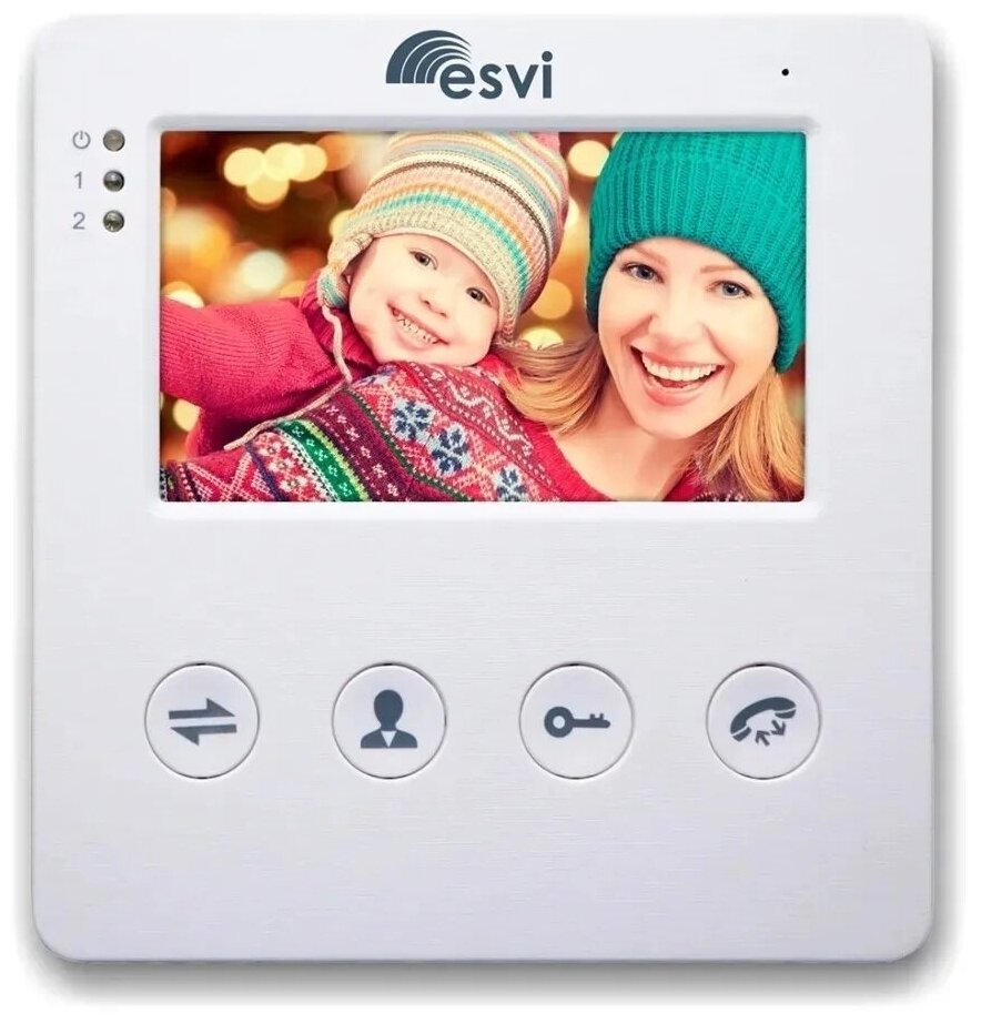 Видеодомофон 4" Esvi EVJ-4(w), с возможностью записи фото и видео, microSD