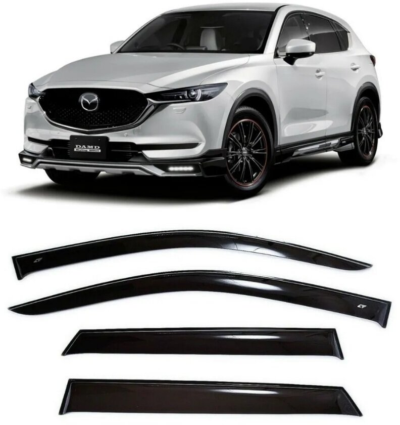 Дефлекторы на боковые стёкла Mazda CX-5 2017г