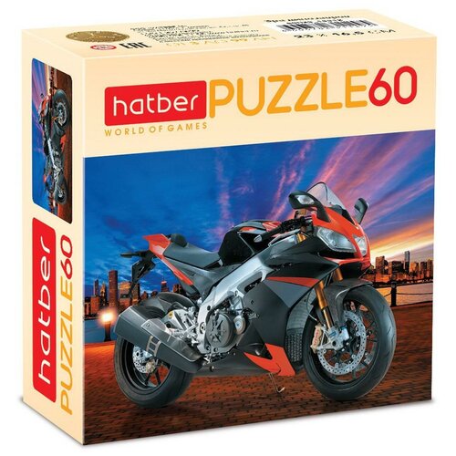 Пазл Hatber MotorBike 60 элементов, 165х230мм пазл hatber 150 элементов формат а4 330х220мм любопытные щенки