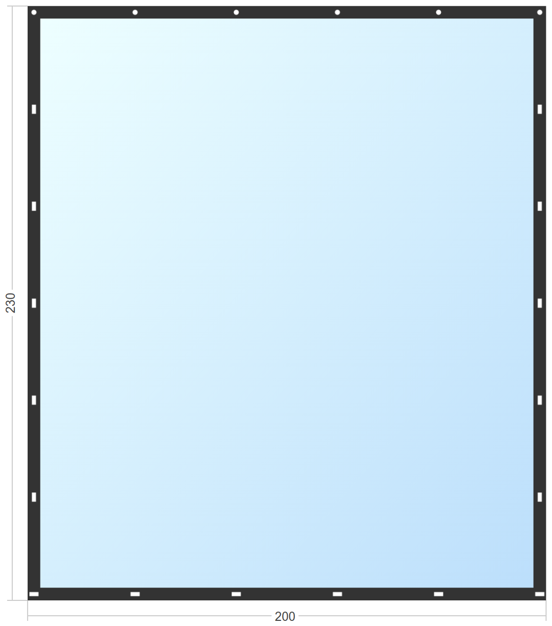 Мягкое окно Софтокна 200х230 см съемное, Скоба-ремешок, Прозрачная пленка 0,7мм, Черная окантовка, Комплект для установки - фотография № 3