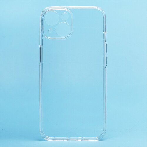 Чехол силиконовый с защитой камеры для Apple iPhone 14 (прозрачный)