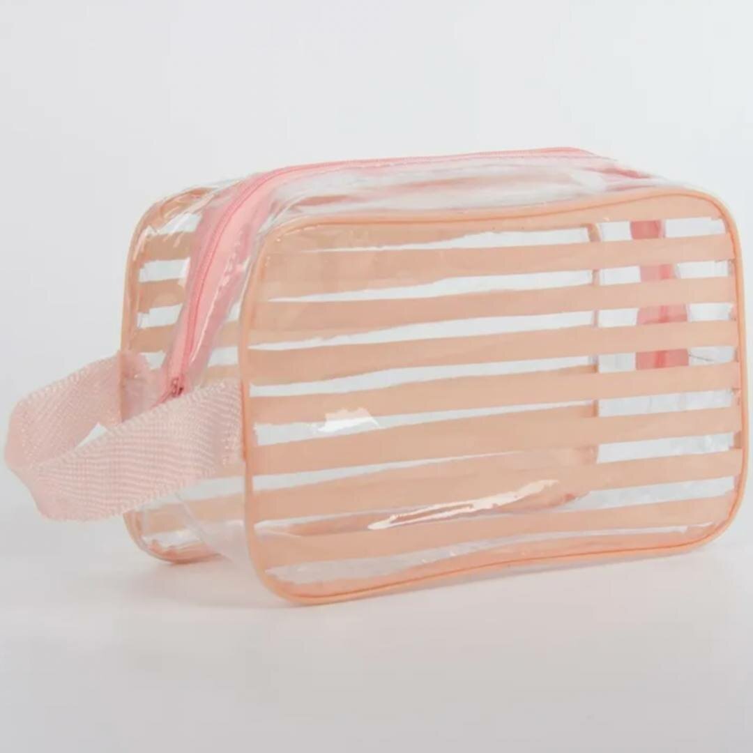 Косметичка НОВЭКС  ширина  12 см   высота  7 5 см   длина  21 см     оранжевый