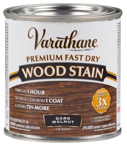 Морилка - Масло Для Дерева Varathane Premium Fast Dry Wood Stain темный орех 0,236 л