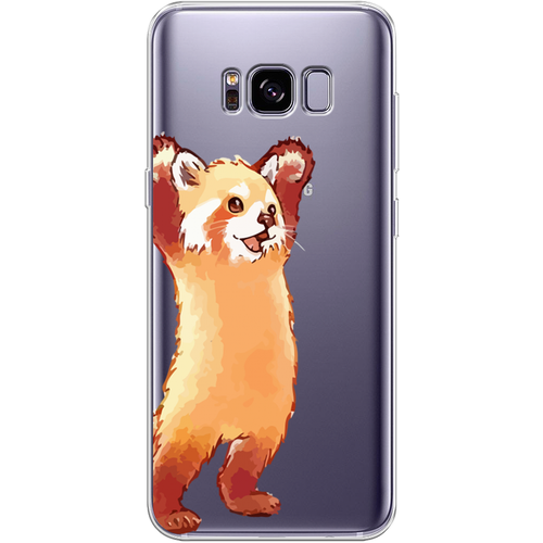 Силиконовый чехол на Samsung Galaxy S8 + / Самсунг Галакси С8 Плюс Красная панда в полный рост, прозрачный силиконовый чехол на samsung galaxy s9 самсунг галакси с9 плюс красная панда в полный рост прозрачный