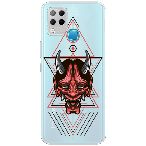 Силиконовый чехол на Infinix HOT 10S / Инфиникс Хот 10S Hanya Oni mask, прозрачный силиконовый чехол на infinix hot 10s инфиникс хот 10s белая корона на черном фоне