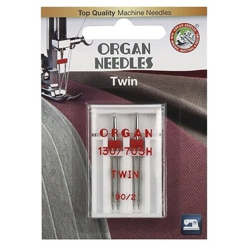 фото Игла/иглы Organ Twin 90/2 серебристый