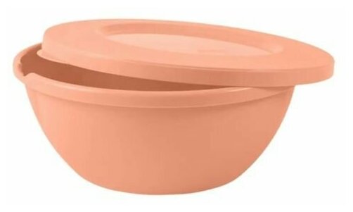 фото Plast Team Миска с крышкой HELSINKI, 1л персиковая карамель