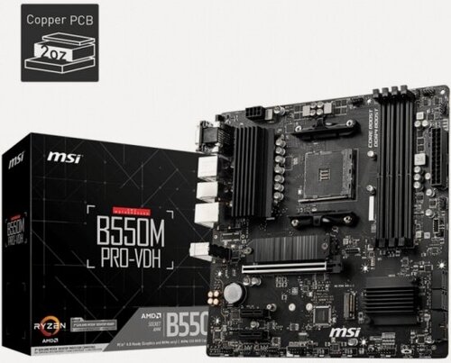 Изображение товара Материнская плата Msi B550M PRO-VDH (AM4, mATX)