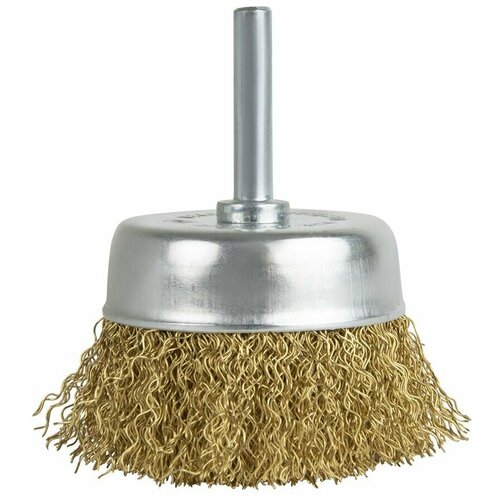 Щётка DEBEVER чашечная неплетёная с хвостовиком 62 мм, проволока - латунь 0,30 мм