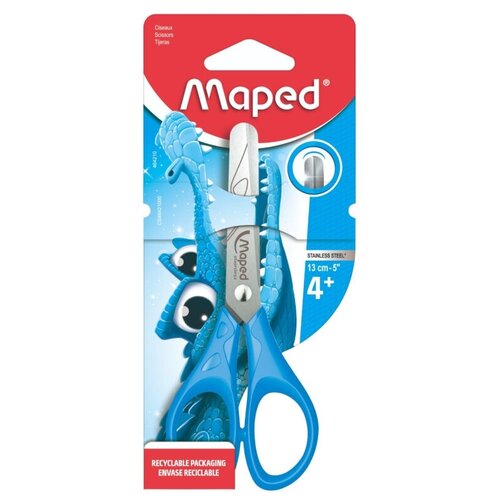 Ножницы MAPED Essentials, 130 мм, закругленные лезвия, ассорти, 464210 ножницы канцелярские 11см с чехлом на лезвии