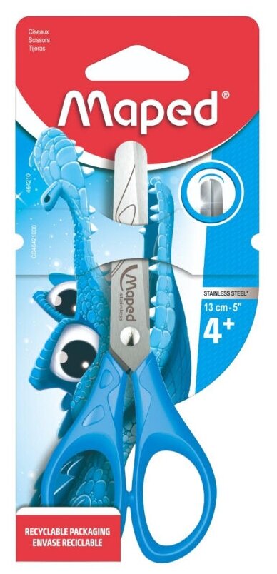 Ножницы MAPED Essentials, 130 мм, закругленные лезвия, ассорти, 464210
