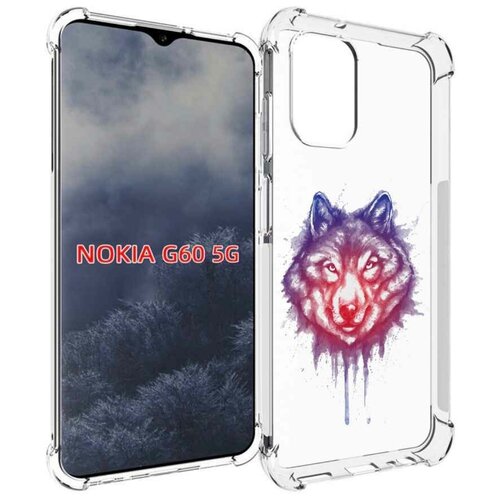 Чехол MyPads пушистый волк для Nokia G60 5G задняя-панель-накладка-бампер