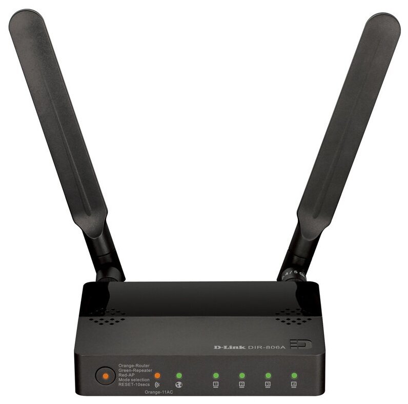 Маршрутизатор/ DIR-806A/RU Wireless AC750 Dual-band Router with 1 10/100Base-TX WAN port, 4 10/100Base-TX LAN ports.