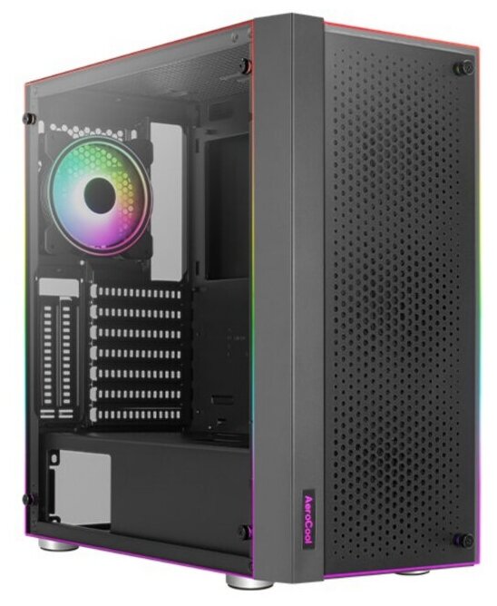 Корпус MidiTower AeroCool Skribble-G-BK-v1 черный (без БП ATX 2x120mm 2xUSB3.0 bott PSU) (4711099472888)