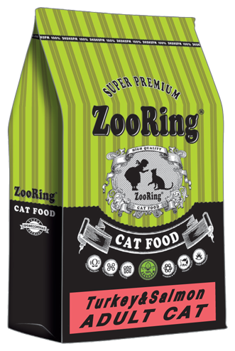 ZooRing Adult Cat Turkey&Salmon, Сухой корм для кошек, Индейка / Лосось 10кг