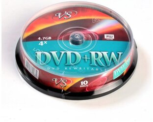 Носители информации DVD+RW, 4x, VS, Cake/10, VSDVDPRWCB1001