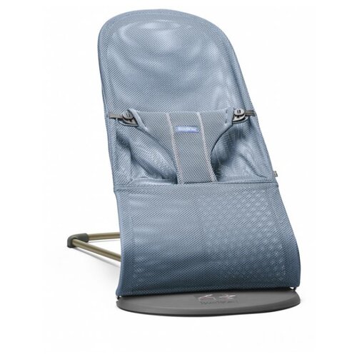 фото Babybjorn кресло-шезлонг bliss mesh серо-голубой