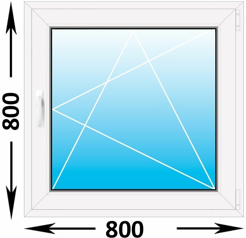 Пластиковое окно Veka WHS 60 одностворчатое 800x800 (ширина Х высота) (800Х800)