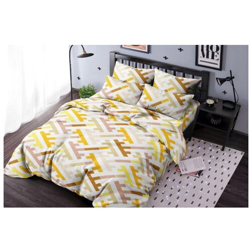 фото Постельное белье "ночь нежна" из бязи; лабиринт бежевый; размер 1.5 наволочки 70 х 70