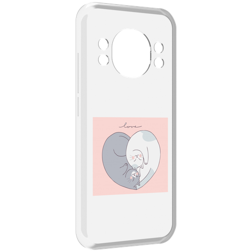 Чехол MyPads котики-в-форме-сердца для Doogee S98 / S98 Pro задняя-панель-накладка-бампер