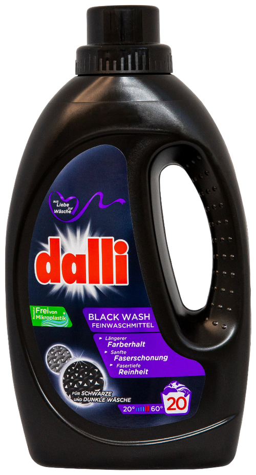 Гель для стирки Dalli Black Wash, 1.1 л, для шерсти и шелка, для черных и темных тканей, 12 шт.