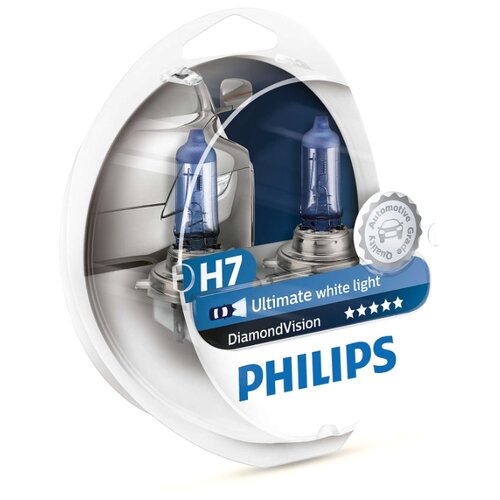 фото Лампа автомобильная галогенная Philips Diamond Vision 12972DVS2 H7 55W 2 шт.