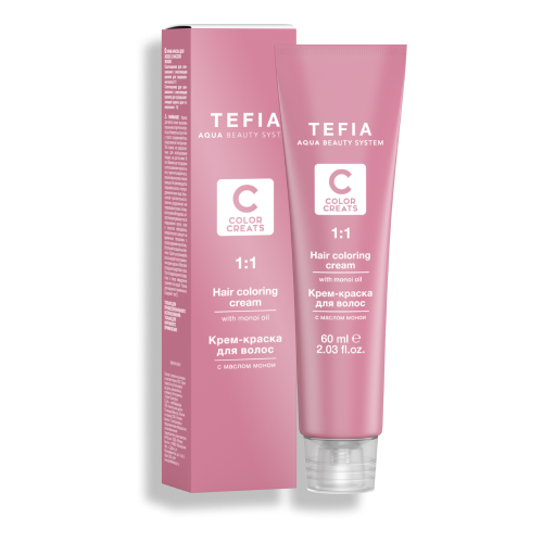 Tefia Color Creats крем-краска для волос Hair Coloring Cream with Monoi Oil, 0.7 фиолетовый, 60 мл