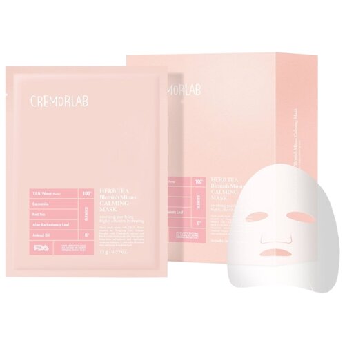 фото Cremorlab Herb Tea Blemish Minus Calming Mask Маска успокаивающая с экстрактами ромашки и чая, 25 г, 5 шт.