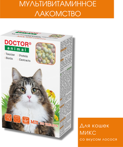 Мультивитаминное лакомство Doctor Animal Mix, для кошек, 120 таблеток