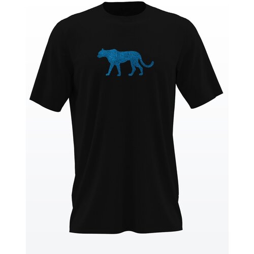 фото Футболка vilmoda черная пантера черная с переливающимся принтом l вилвинил